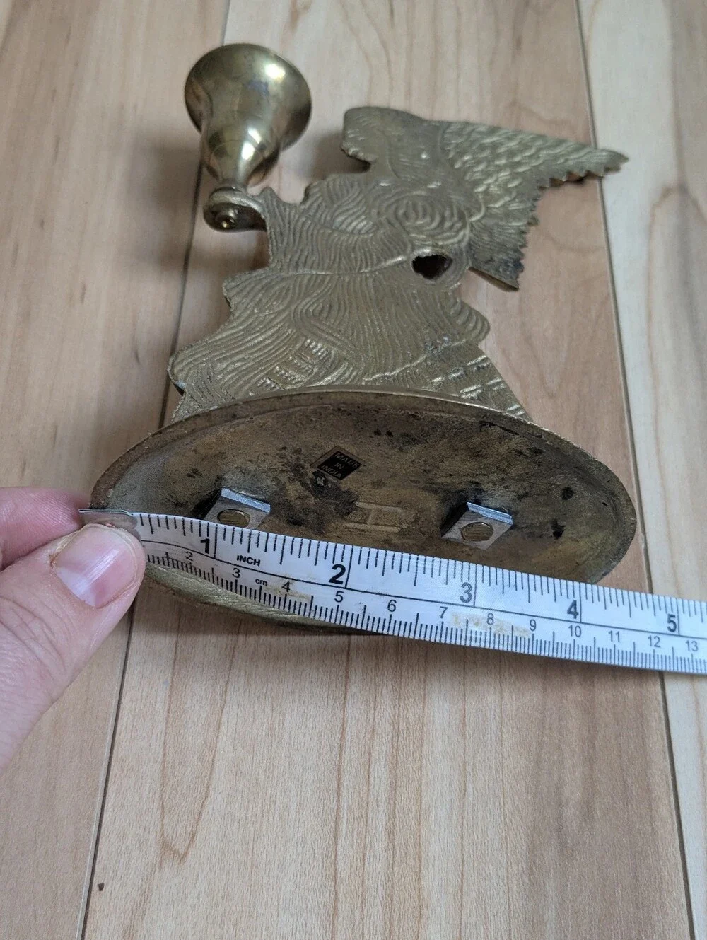 Vintage Large Angel Solid Brass Candle Holder